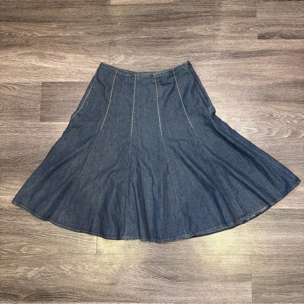 St John’s Bay Denim Skirt Blue Women’s 4 Cowboy Boho Western